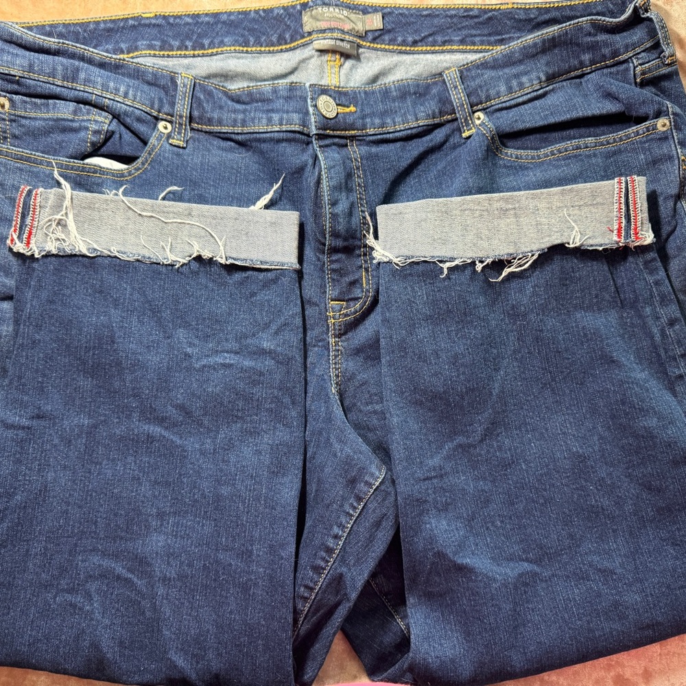 torrid Dark Blue Boyfriend Jeans with Rolled Cuff Detail